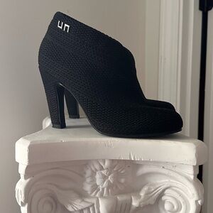 United Nude Folded Hi Woven Black Ankle Boots